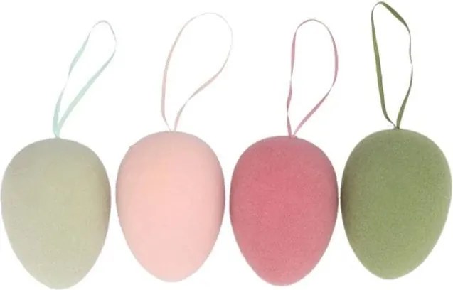 Set 4ks závěsné velikonoční vejce Egg Easter Flock - Ø 7*10 cm