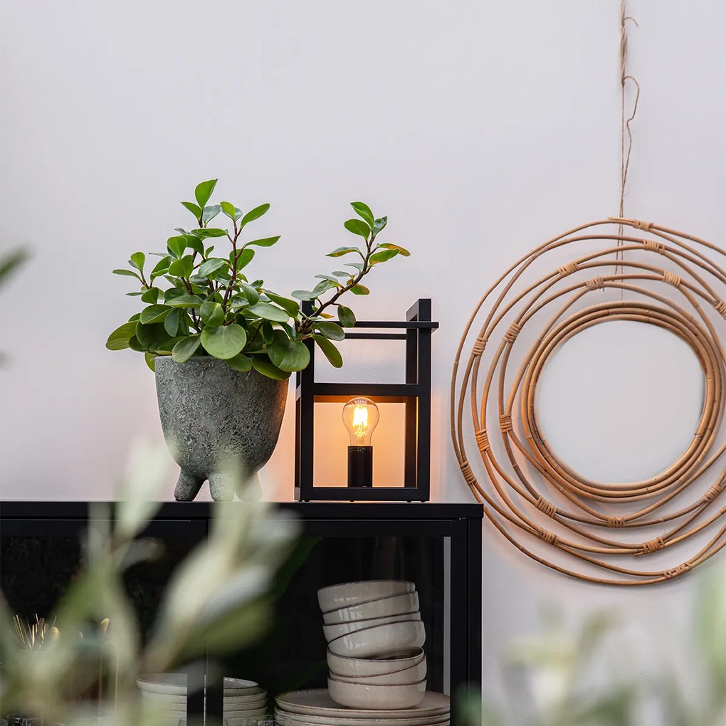 Priemyselná stolná lampa čierna - Cage Rack