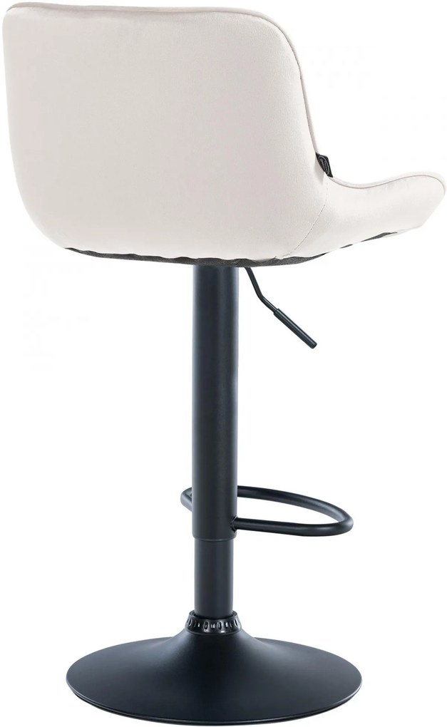 Design-Shop 2x Barová stolička Vonore - zamat, čierny rám - Krémová