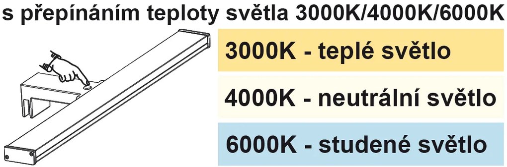 TOP LIGHT Svetlo nástenné Texas MAX CCT, Strieborná-Chróm