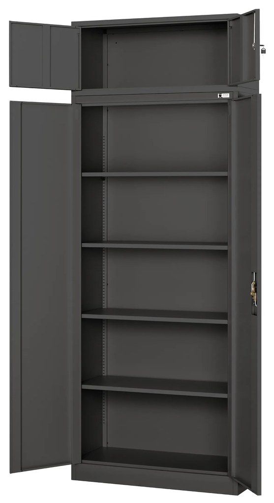 Nadstavec na kancelársku skriňu EWA, 900 x 380 x 400 mm, antracitová