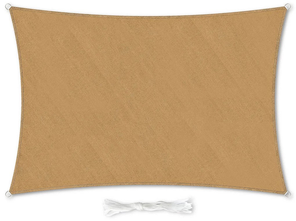 Pravouhlá slnečná clona, 2 x 3 m, polyester, priedušná