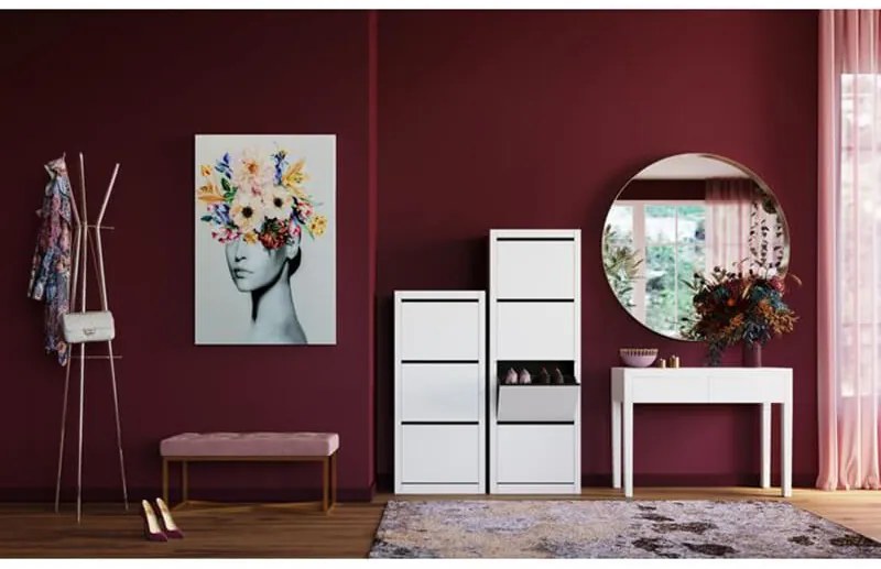 Luxury komoda na topánky vysoká biela