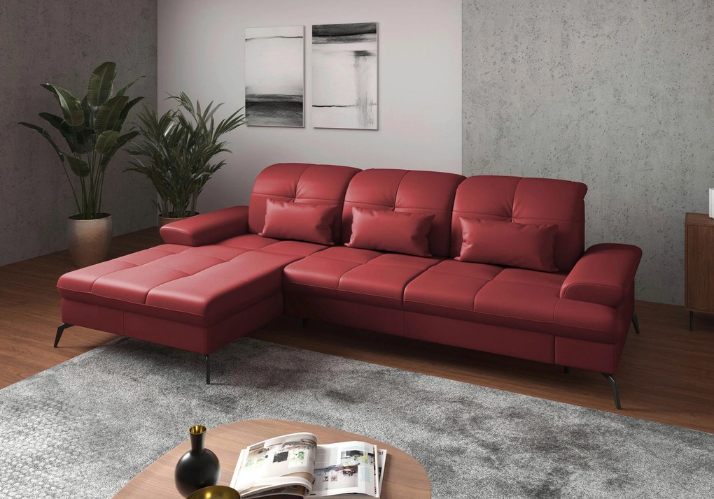 XXXLutz ROHOVÁ SEDAČKA, textil, koža, červená Sit & More - Sedačky - 000144011734