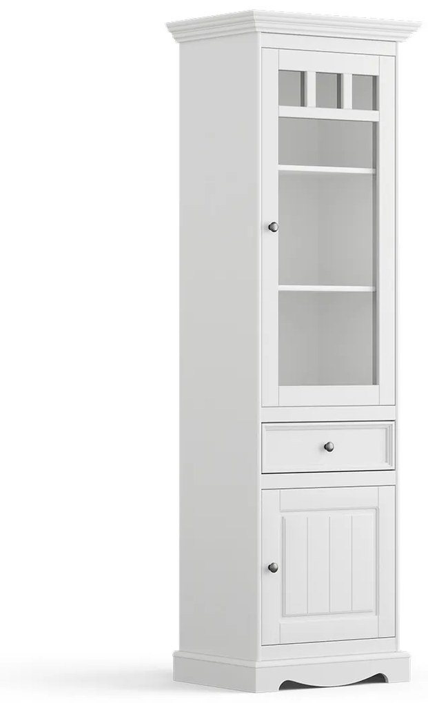 PROXIMA.store - Rustikálna vitrína 2s.1 - BELLUNO ELEGANTE FARBA: biela