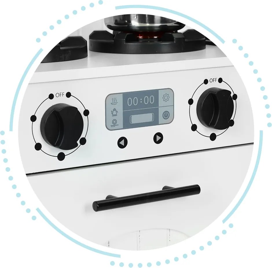 Drevená detská kuchynka ECOTOYS s rúrou a mikrovlnkou