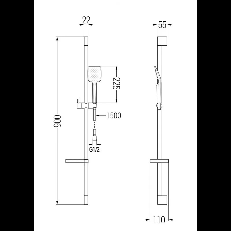 Mexen Pecos vaňová sada DS62, chróm - 72703DS62-00