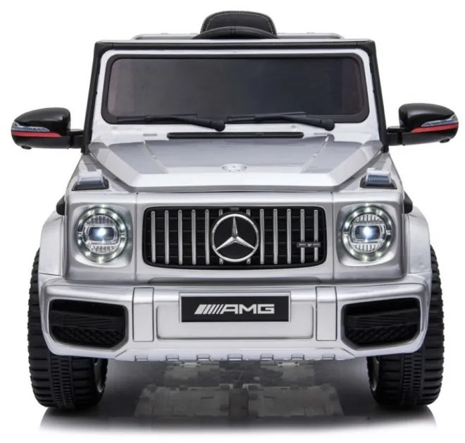 RAMIZ Elektrické autíčko Mercedes Benz G 63 AMG - lakované - strieborné - 2x35W - 12V/7Ah - 2023