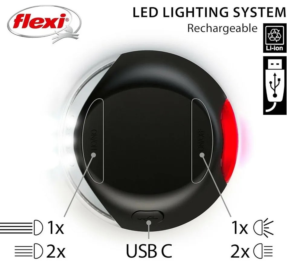 Flexi baterka LED Lighting System čierna, 7 x 2 cm