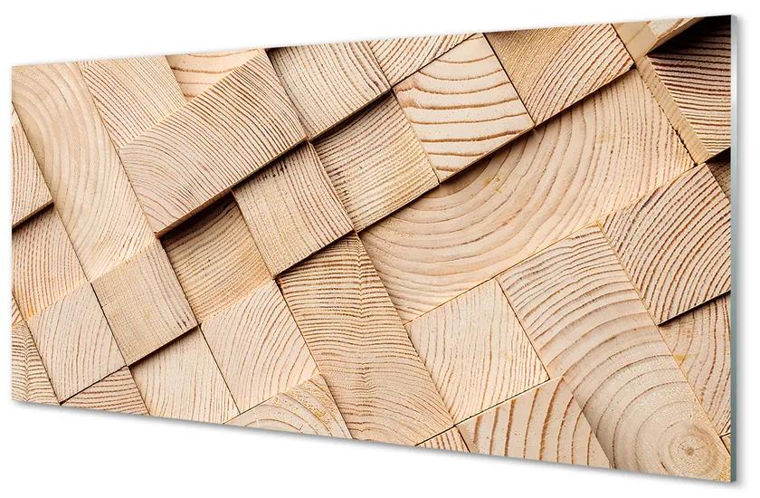 Sklenený obklad do kuchyne zloženie zrna dreva 120x60 cm