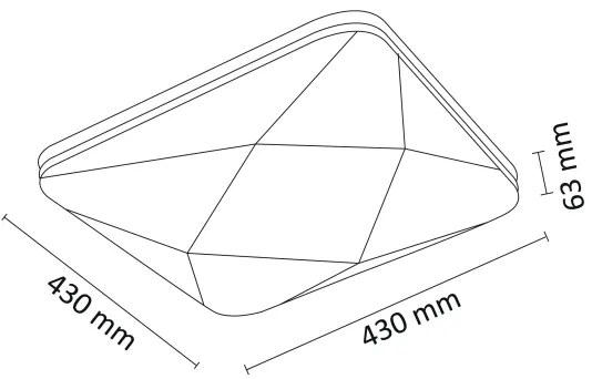 LED Stmievateľné stropné svietidlo KASTOR na diaľkové ovládanie LED/72W/230V