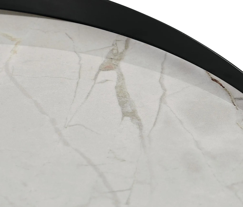 Odkladací stolík s keramickou doskou s mramorovým vzhľadom