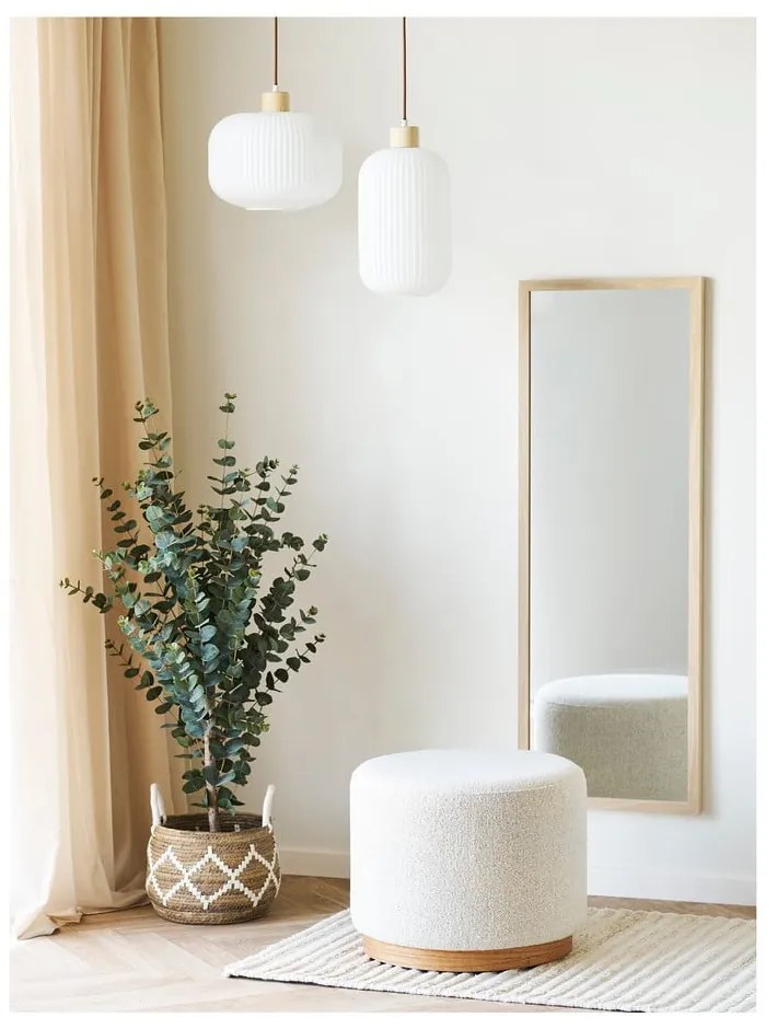 Biele závesné svietidlo so skleneným tienidlom ø 30 cm Argalo – House Nordic