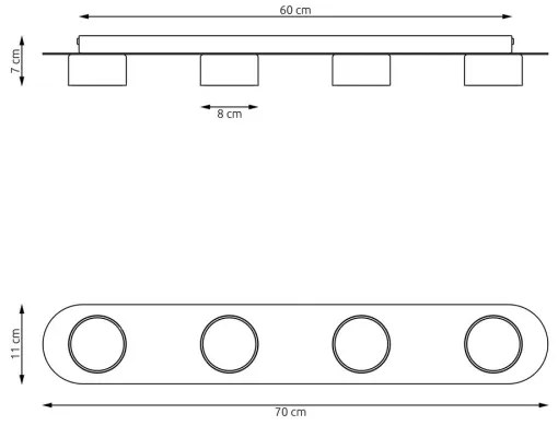 Stropné svietidlo DIAZ 4xGX53/12W/230V čierna