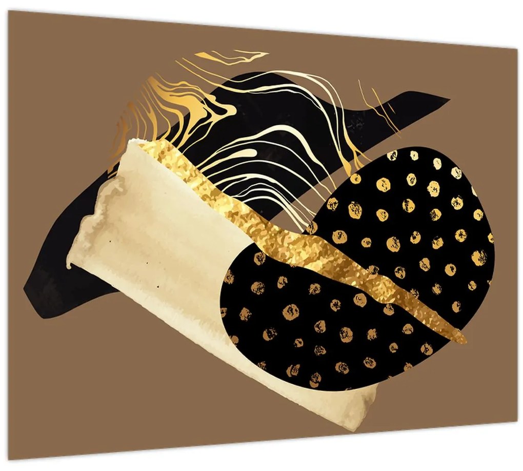 Obraz - Abstrakcia golden brown N⁰1 (70x50 cm)
