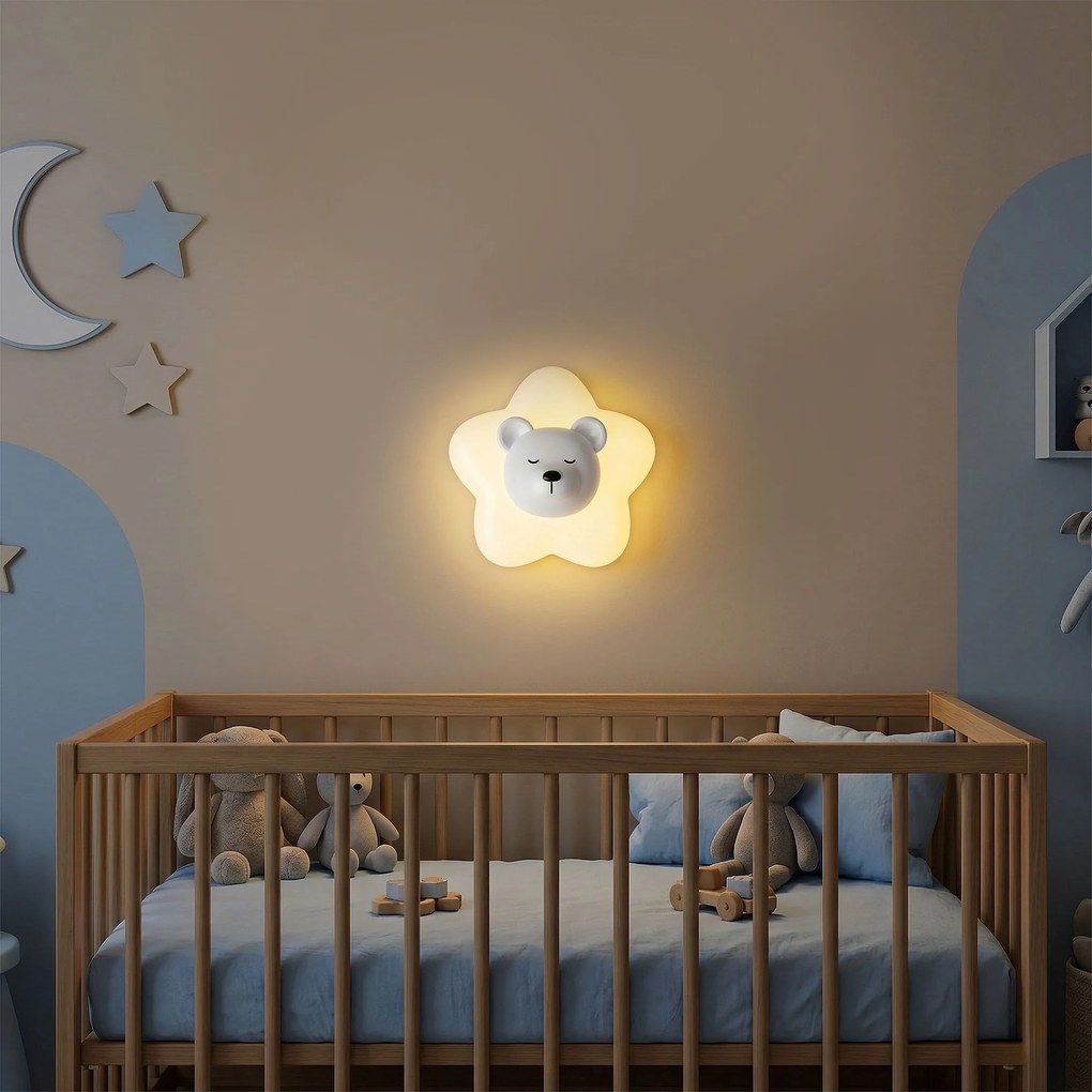 Toolight Toolight, LED nástenné svietidlo BIELY MEDVEĎ, 12W, G181-W, biela, OSW-07812