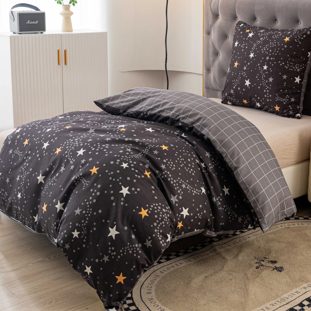 Flanelové obliečky z mikrovlákna STELLAR tmavo sivé Rozmer obliečky: 70 x 90 cm | 140 x 200 cm