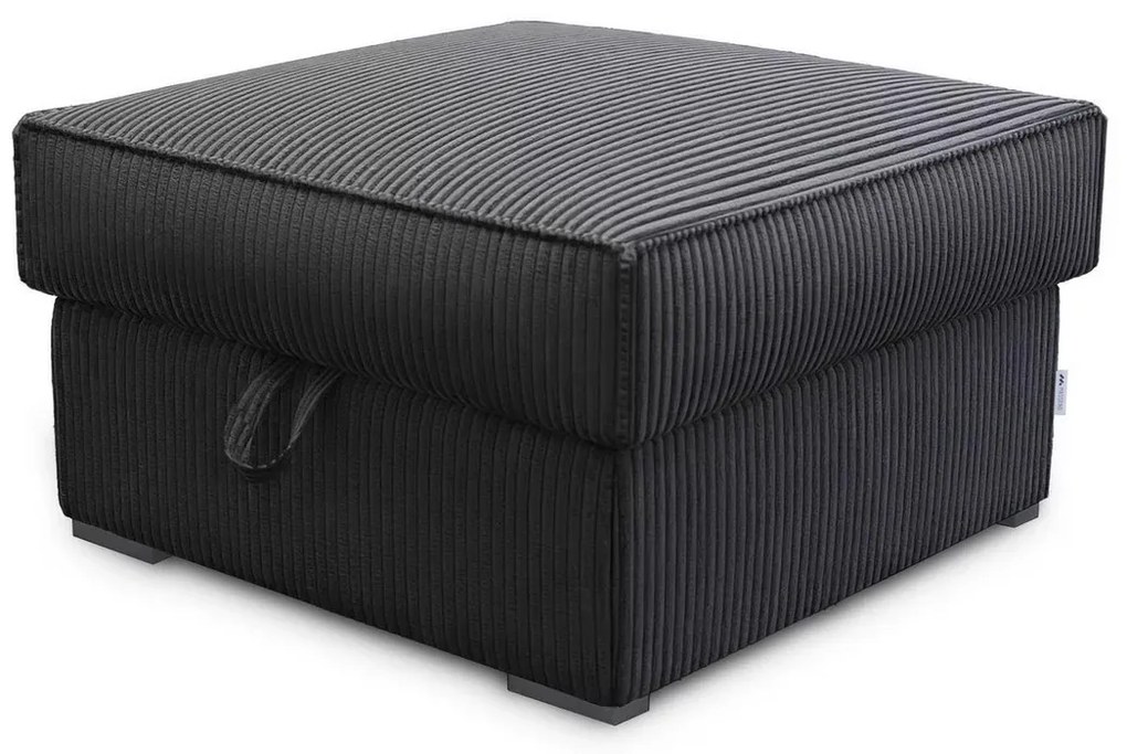 Čierny taburet SMART COSARO s úložným priestorom 65x65 cm