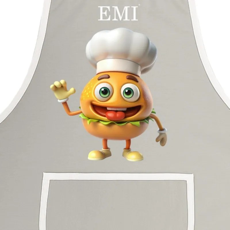 Kuchynská zástera Burger EMI, sivá