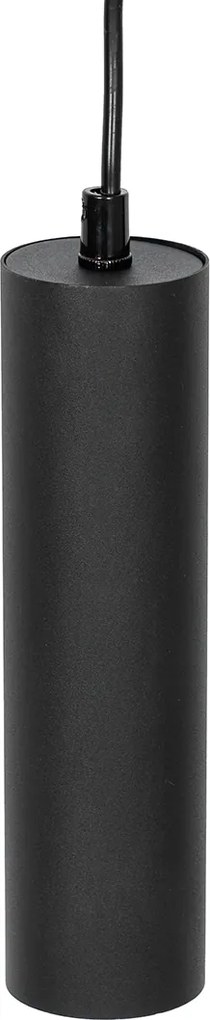 Moderné závesné svietidlo čierne s drevenými prvkami 5-žiarovkové - Jeana