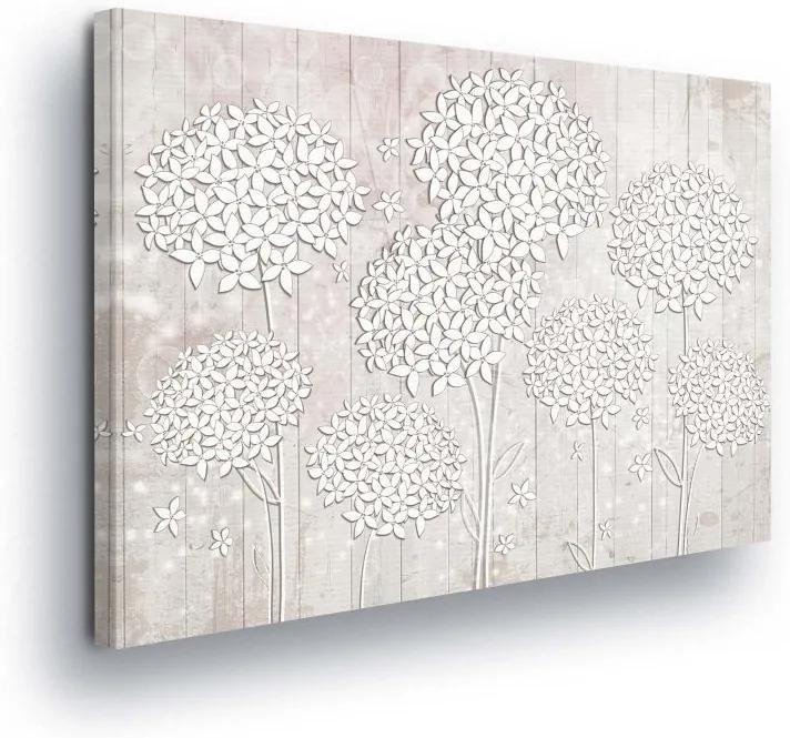GLIX Obraz na plátne - White-leaved Flowers on White Background 100x75 cm