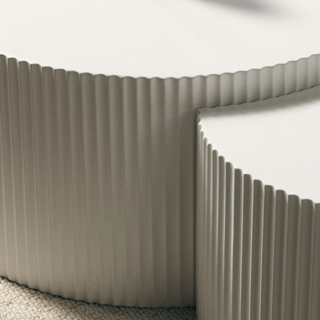 Sada dvoch konferenčných stolíkov Belmonte šedo-béžová