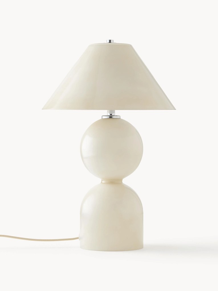Sklenená stolová lampa's nastaviteľným tienidlom Danielle, V 41 cm