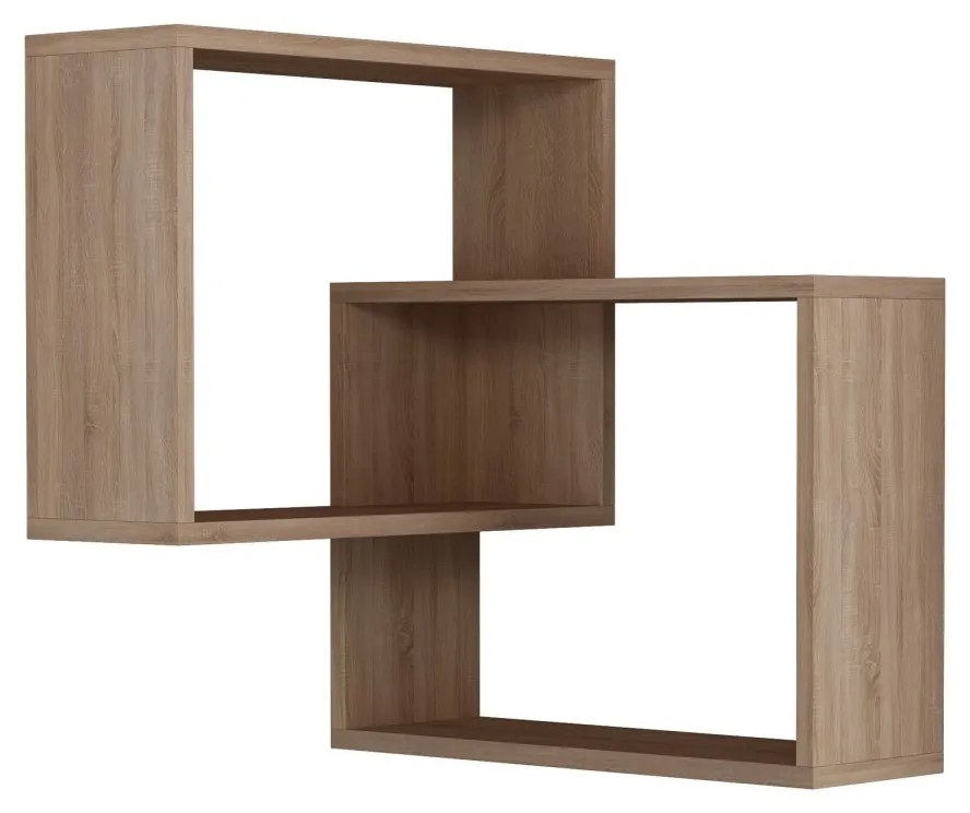 Nástenná rohová polička Kalune hnedá