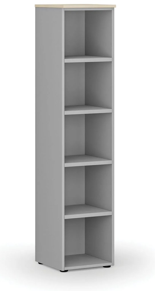Kancelársky regál PRIMO GRAY, 400 x 420 x 1781 mm, sivá/breza