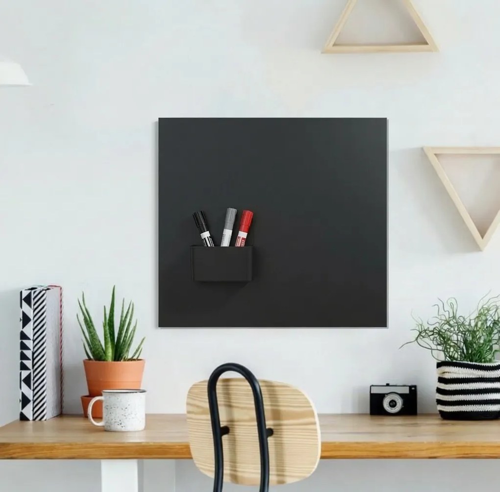 Toptabule.sk Bezrámová KRIEDOVÁ magnetická tabuľa ČIERNA 100x40 cm
