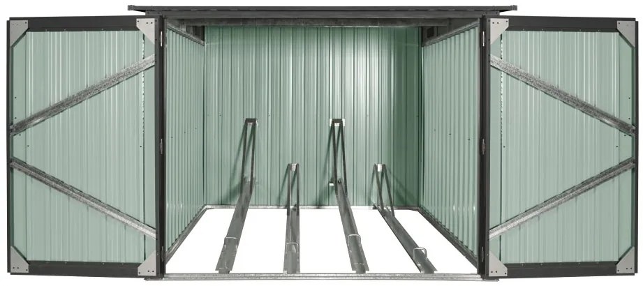 Prístrešok pre 4 bicykle BestBerg CS-4A / 4,2 m² / 204 x 206 x 163 cm / sivá