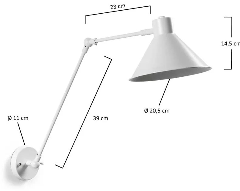 Biele nástenné svietidlo Dione – Kave Home