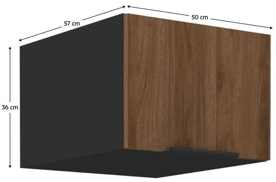 Horná kuchynská skrinka Monzesa 50 NAGU 36 1F (orech okapi + čierna) . Vlastná spoľahlivá doprava až k Vám domov. 1096958