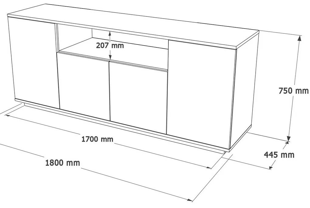 Skrinka Frau Atlantic Pine and Anthracit