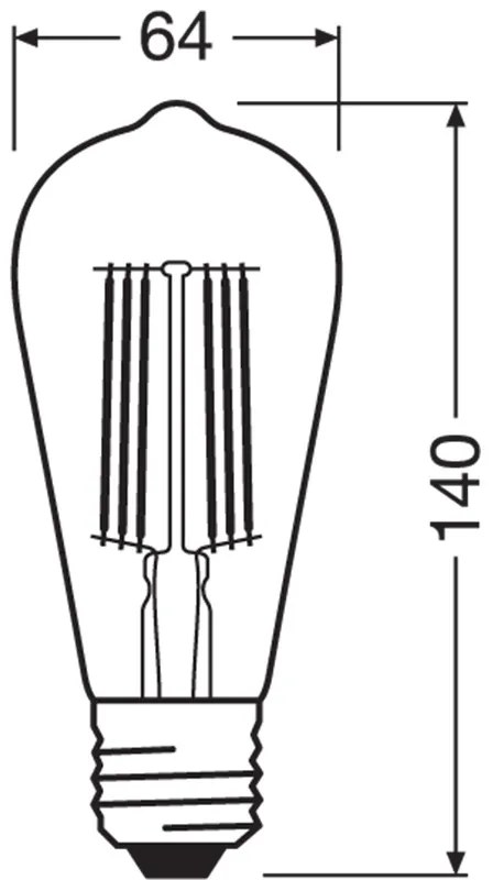 LED žiarovka E27 ST64 CL 4W = 60W 840lm 3000K Warm 360° Filament OSRAM ULTRA EFFICIENT