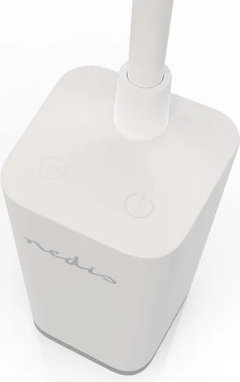 Nedis LTLR10WT - LED stmievateľná nabíjateľná dotyková stolná lampa so svorkou LED/5W/1200 mAh biela
