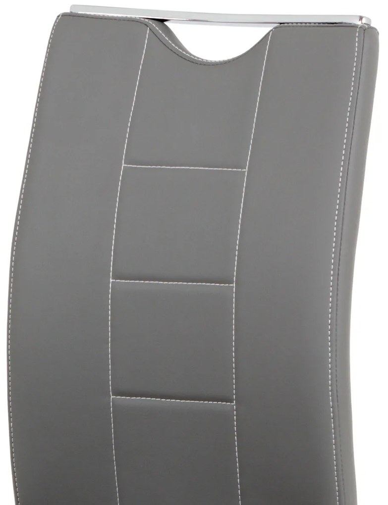Autronic - jedálenská stolička sivá koženka / chróm - DCL-411 GREY