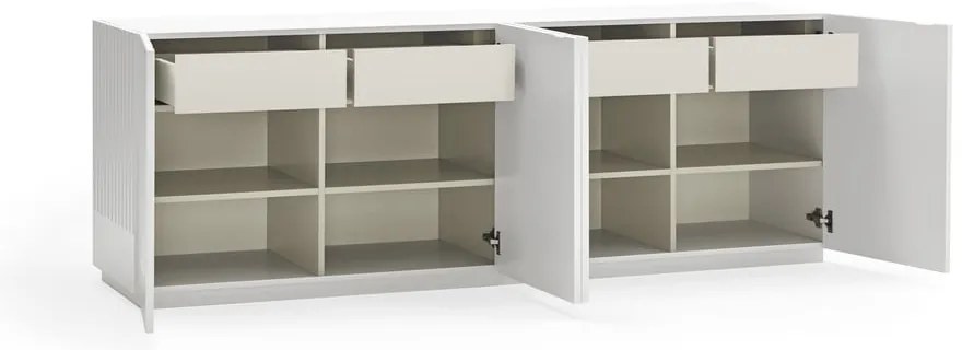 Biely príborník Teulat Doric, šírka 200 cm