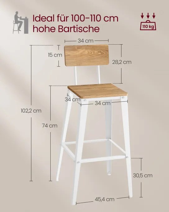 Set dvoch barových stoličiek LBC078K01 (2 ks)
