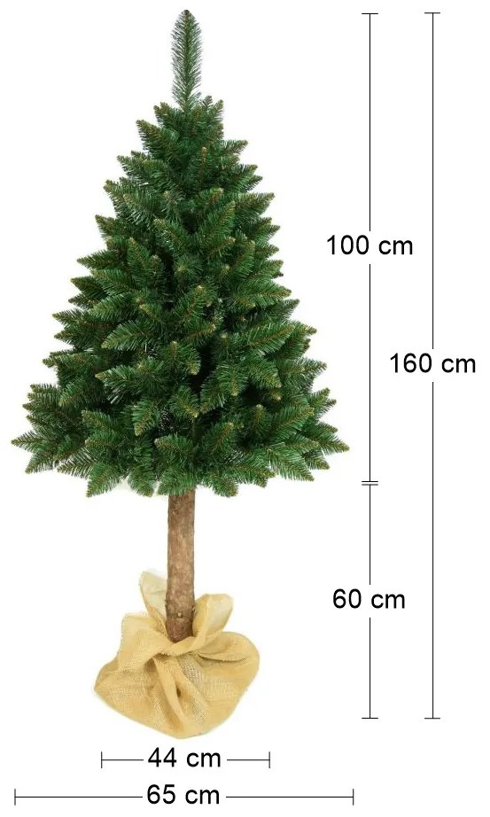 Vianočný stromček na pni Christee 6 160 cm - zelená