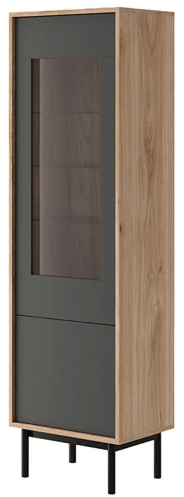 Kondela Vitrína, dub jaskson hickory/grafit, BERGEN BWT54