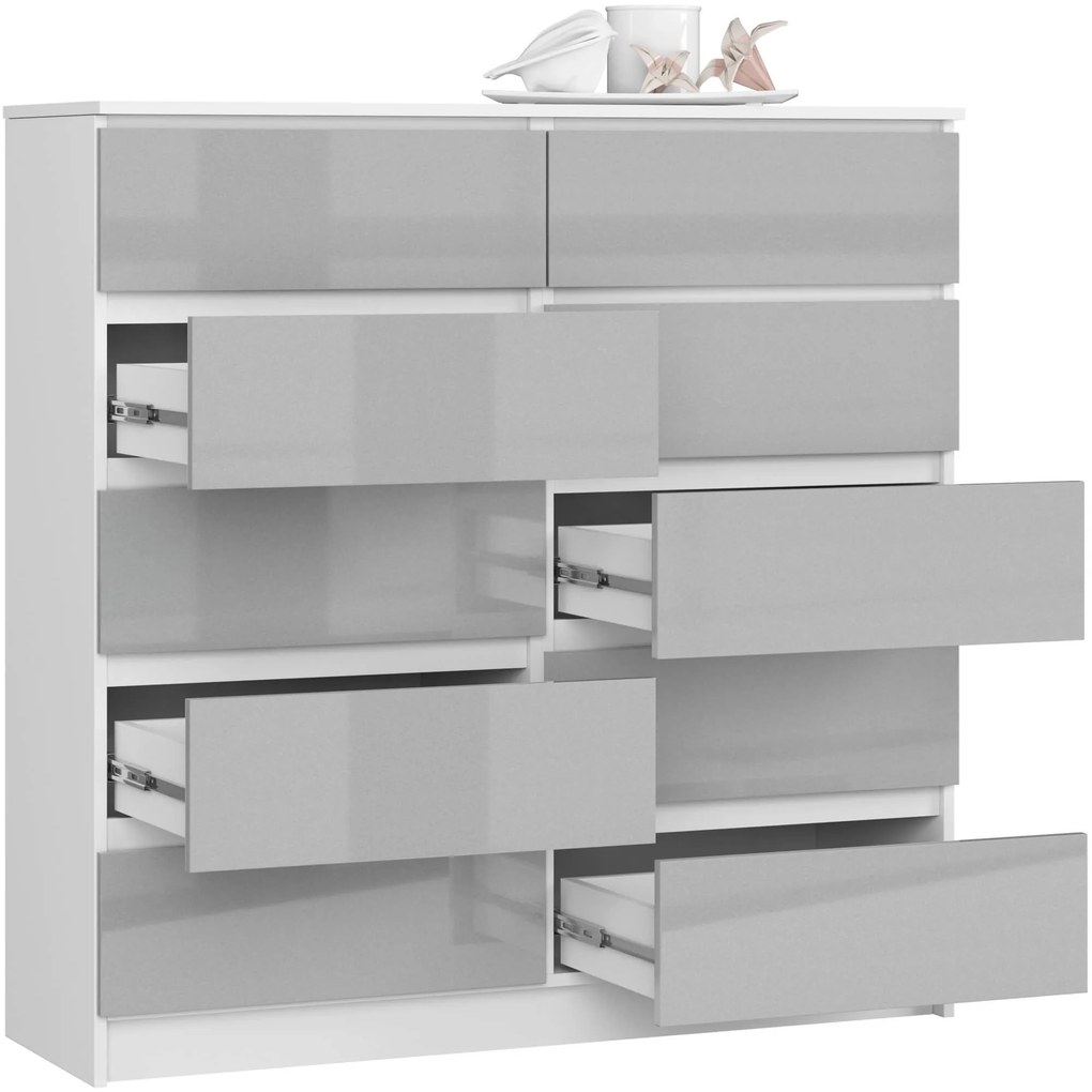 Komoda Kuba 120 cm biela/sivá