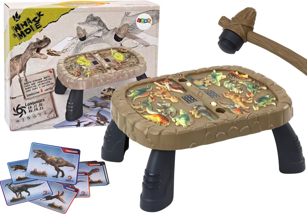 LEAN Toys Stolová arkádová hra Whac-a-mole Dinosaurs
