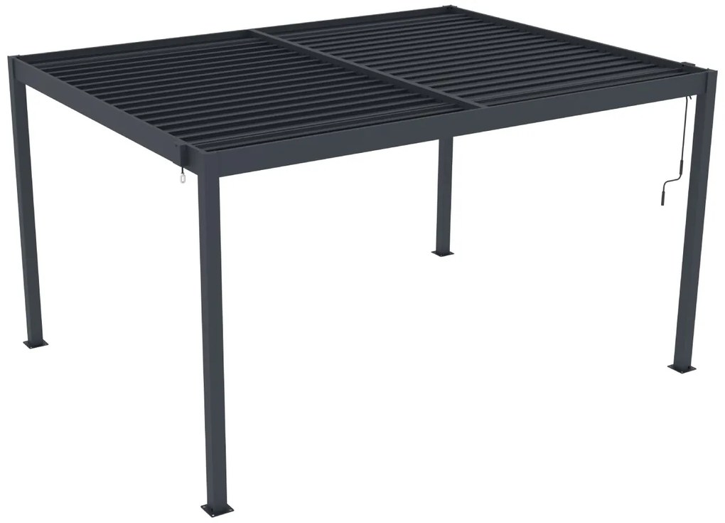 Hliníková bioklimatická pergola s lamelami BestBerg BBP-12G / 4 x 3 m / sivá