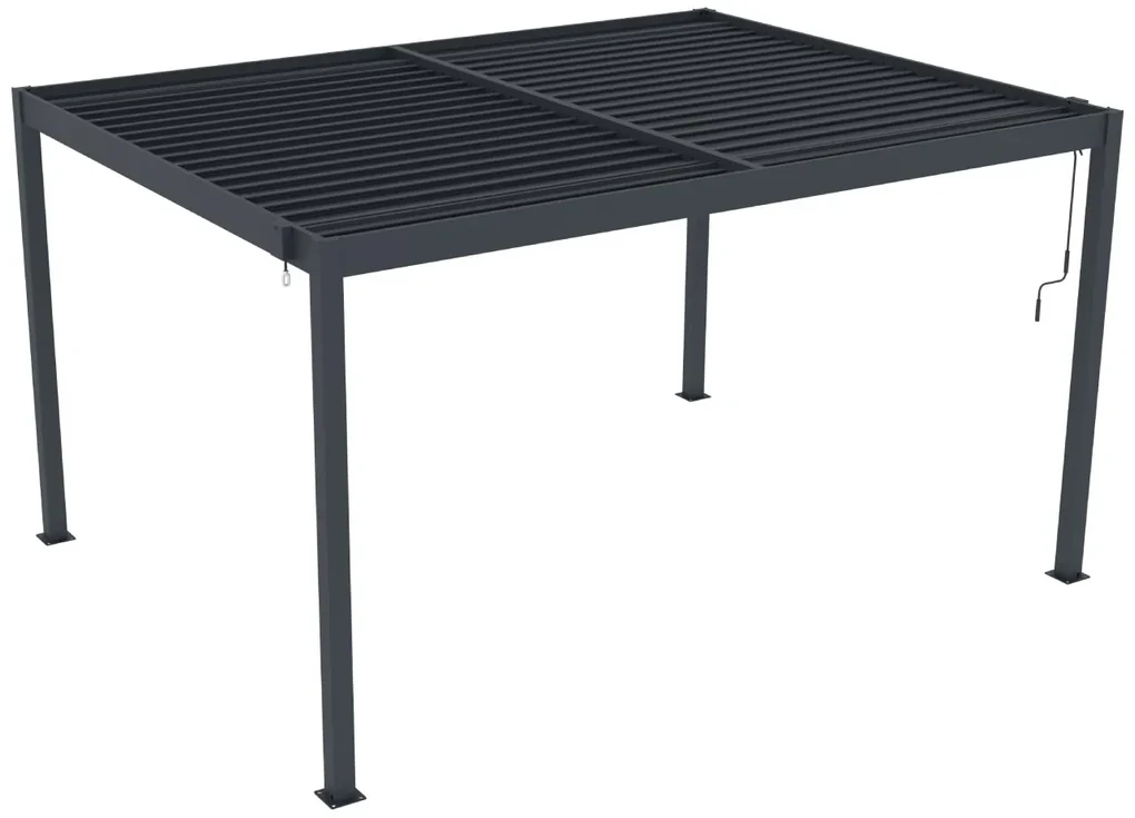 Hliníková bioklimatická pergola s lamelami BestBerg BBP-12G / 4 x 3 m / sivá