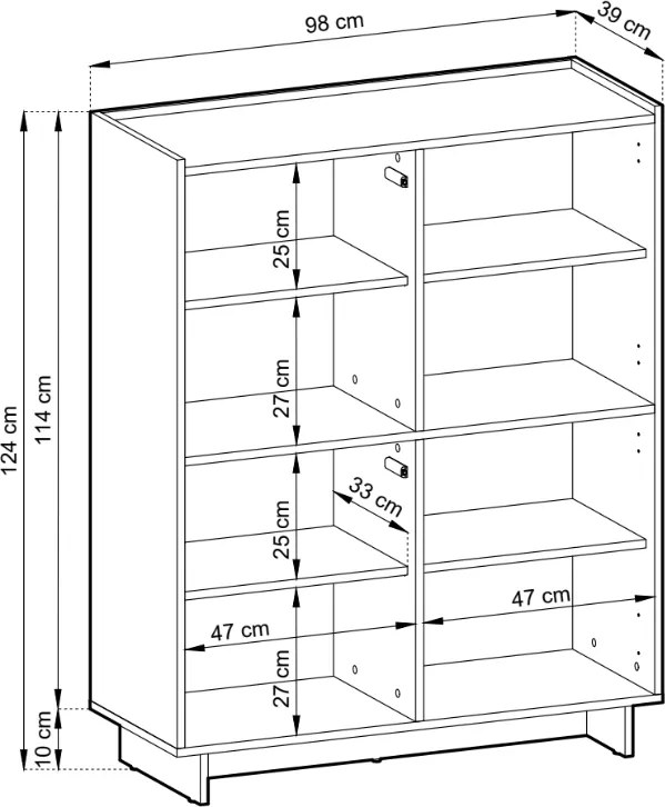 VYSOKÁ KOMODA IMPERIAL 4D KARAMELOVÝ DUB 98 cm