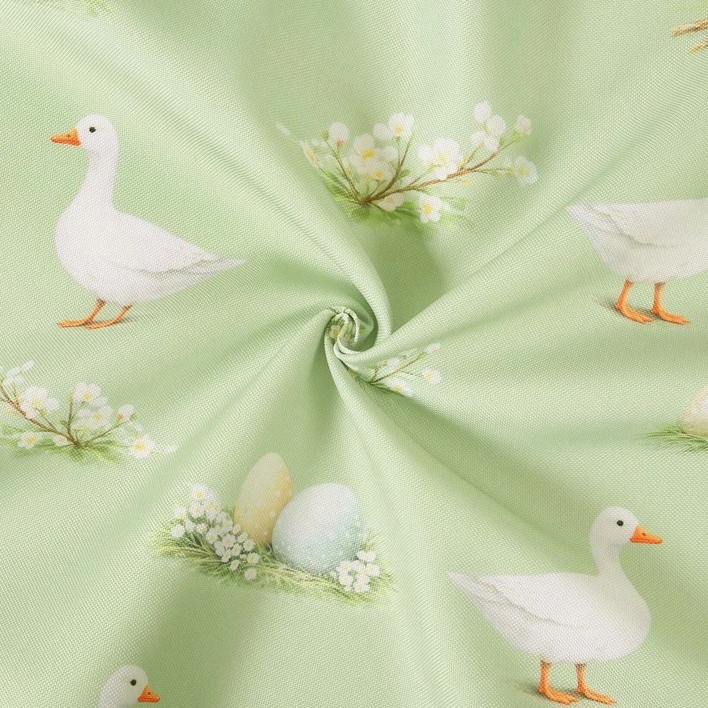 Goldea veľkonočná teflónová látka na obrusy - husy a kraslice 160 cm