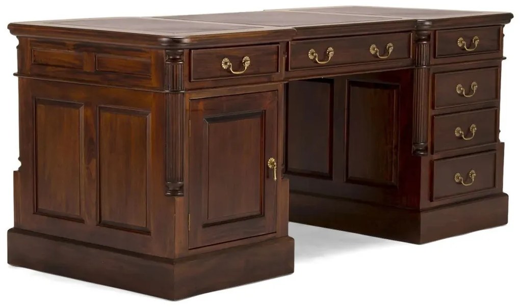 furniture-nabytek.cz - Masívny písací stôl Cambridge z mahagónu, lakovaný, hnedý – 160×80×80 cm