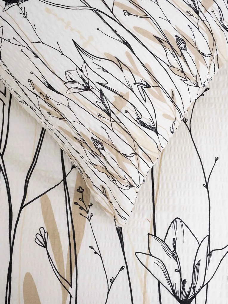 Krepové obliečky Renforcé - Aneta béžová 140 × 200 cm, 70 x 90 cm