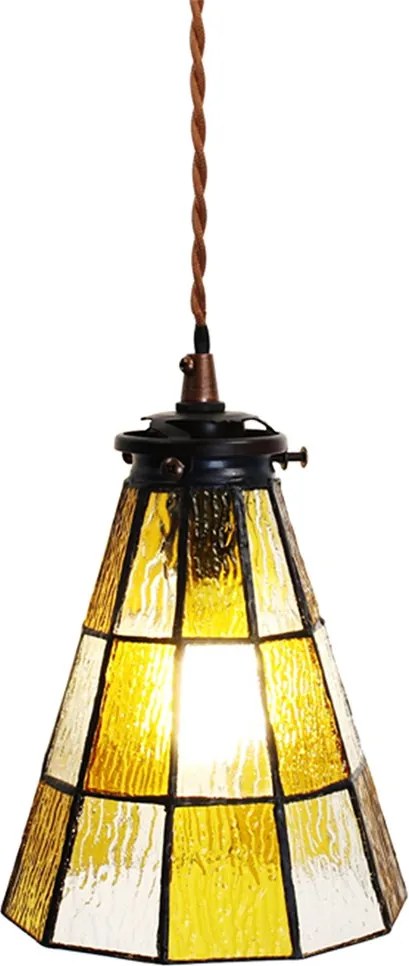 Závěsná lampa Tiffany Hnědá, Bílá 15*115 cm E14/max 1*25W - Ř 15*115 cm E14/max 1*25W